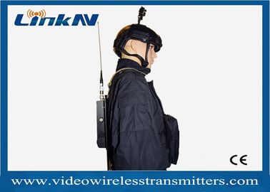 Zasilany bateryjnie policyjny nadajnik wideo COFDM QPSK HDMI i CVBS H.264 Niskie opóźnienie Szyfrowanie AES256