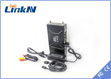 Policyjny nadajnik wideo Manpack COFDM QPSK HDMI i CVBS H.264 Niskie opóźnienie Szyfrowanie AES256 Pasmo 2-8 MHz