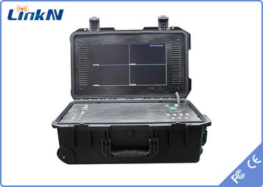Wojskowy taktyczny odbiornik wideo COFDM z baterią i wyświetlaczem Szyfrowanie AES256 4-kanałowe IP65