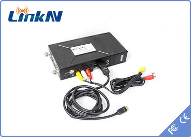 Taktyczny nadajnik wideo Manpack Modulacja COFDM H.264 Zasilany bateryjnie HDMI i CVBS Szyfrowanie AES256 Dwukierunkowy domofon